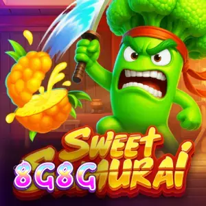 Tampilan visual permainan slot Sweet Samurai dengan tema dojo dan buah-buahan